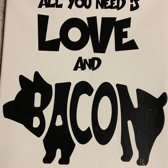 Canvas with vinyl decal
